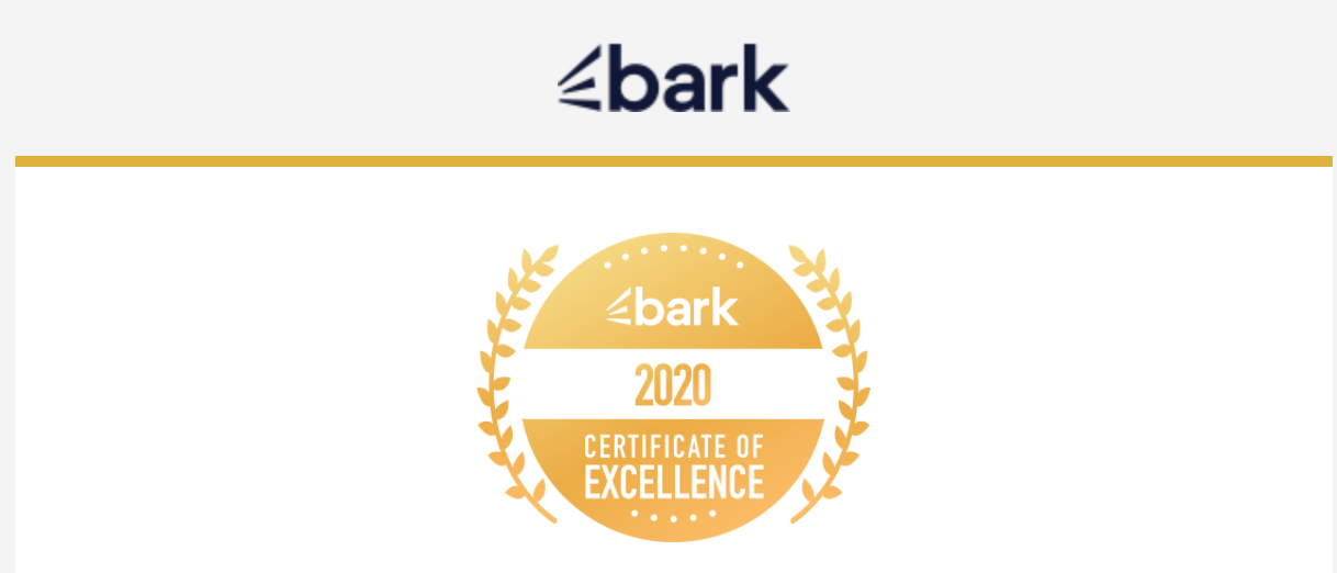 Web content writer Certificate of excellence Bark.com