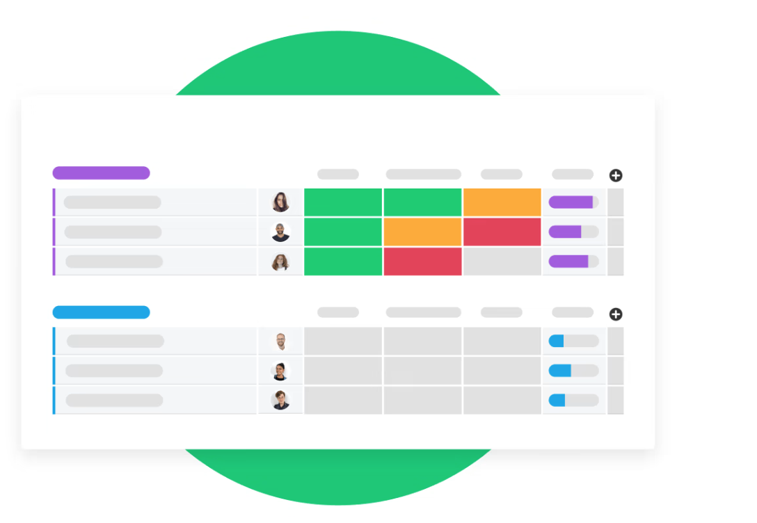 Monday.com board for content creation workflow