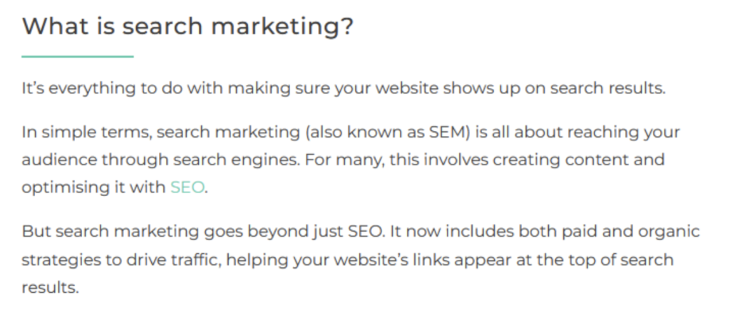 What is search marketing blog snippet