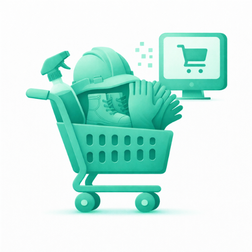 Workwear, ppe, business workplace supplier icon for Tom's past work in ecommerce